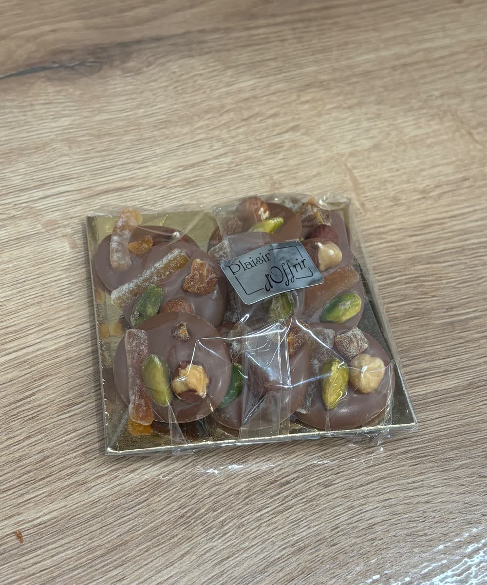 Mendiant chocolat noir en sachet cadeau