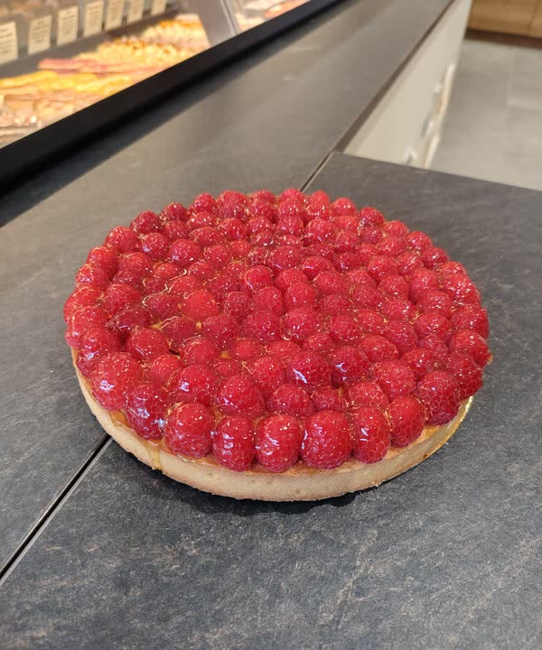Tarte aux framboises de la pâtisserie Teixeira